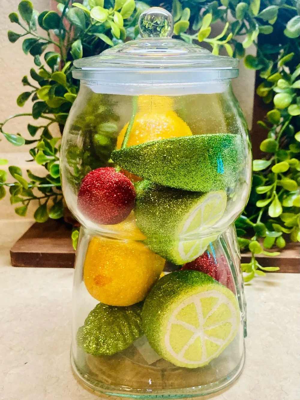 Target Gumball Machine - Clear 8” Gumball already filled w/ colorful fruit decor